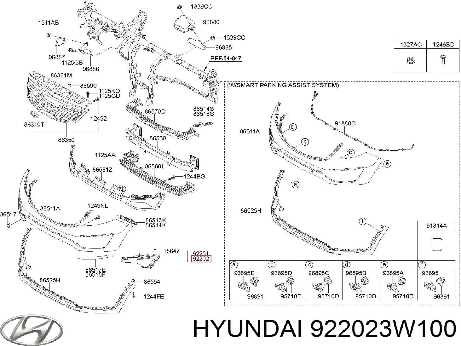 Lampa przeciwmgielna prawa Hyundai/Kia 922023W100 cena, od 79,25 USD