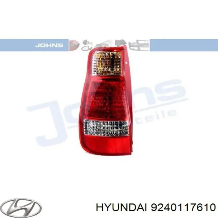 Lampa zespolona tylna lewa Hyundai/Kia 9240117610 cena, od 74,91 USD