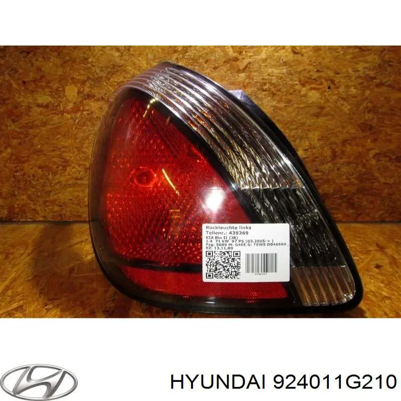 Lampa zespolona tylna lewa Hyundai/Kia 924011G210 cena, od 81,72 USD
