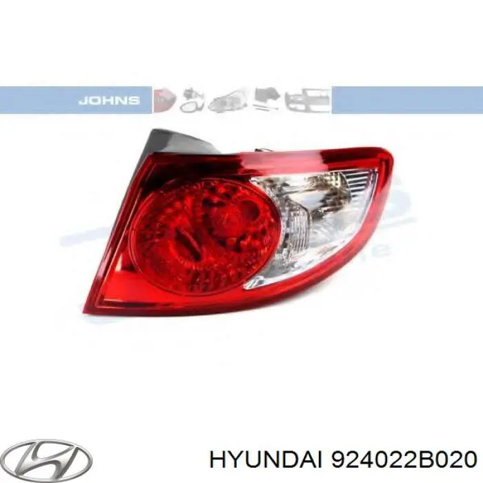 Lampa zespolona tylna prawa zewnętrzna Hyundai/Kia 924022B020 cena, od 73,21 USD