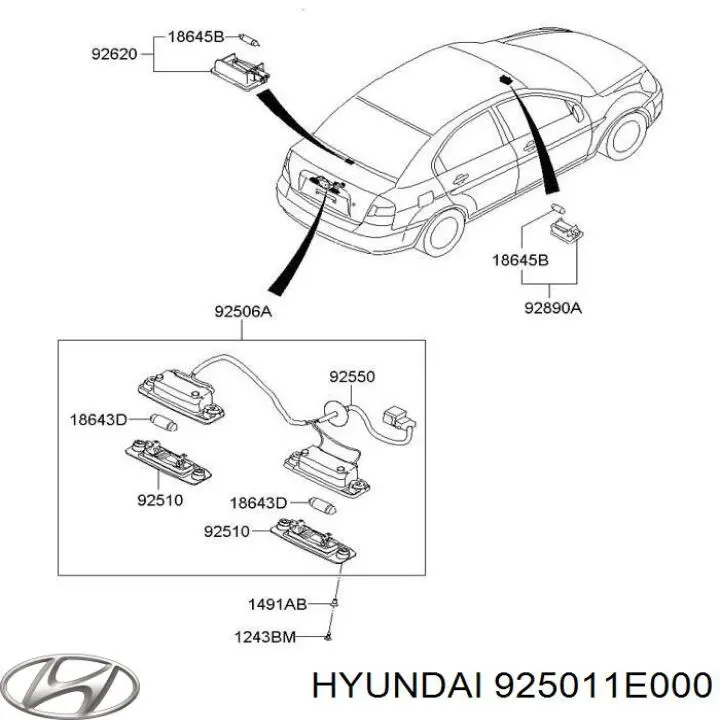 Lampa oświetlenia tylnej tablicy rejestracyjnej do Hyundai Accent III MC