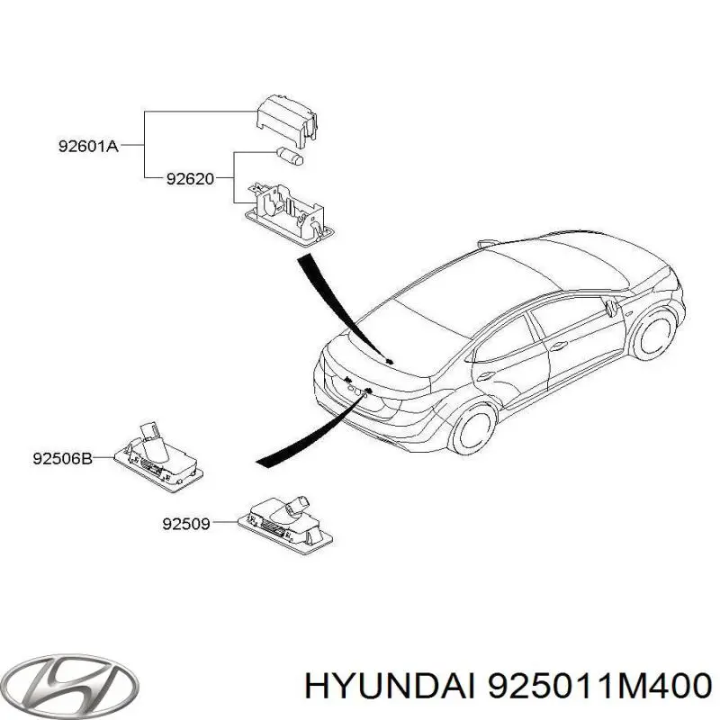 925011M400 Hyundai/Kia lampa oświetlenia tylnej tablicy rejestracyjnej