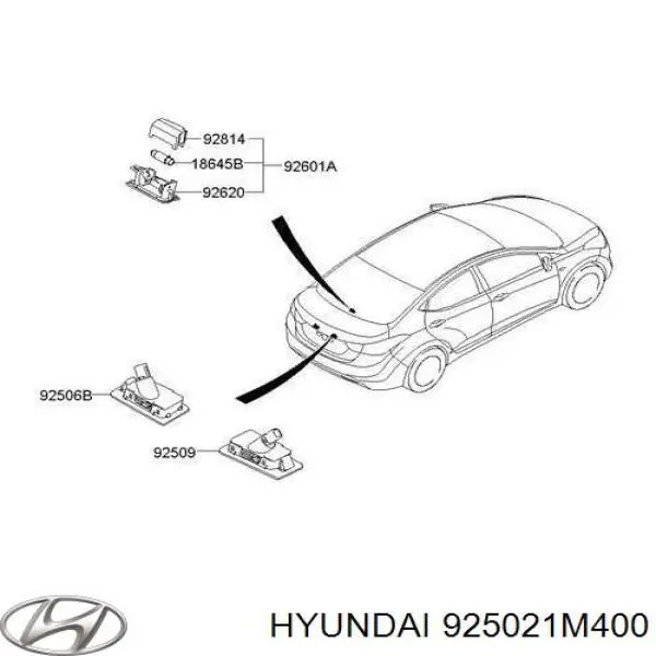 Lampa oświetlenia tylnej tablicy rejestracyjnej Hyundai Elantra 5 (MD)