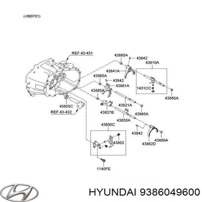 Do koszyka 9386049600 Hyundai/Kia Czujnik włączania światła cofania