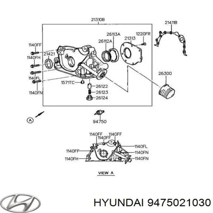 Do koszyka 9475021030 Hyundai/Kia Czujnik ciśnienia oleju