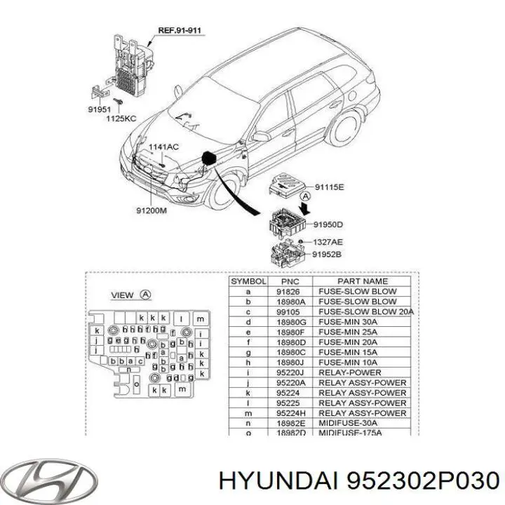 952302P030 Hyundai/Kia przekaźnik wentylatora