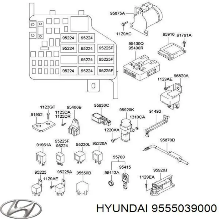 Do koszyka 9555039000 Hyundai/Kia Przekaźnik kierunkowskazów