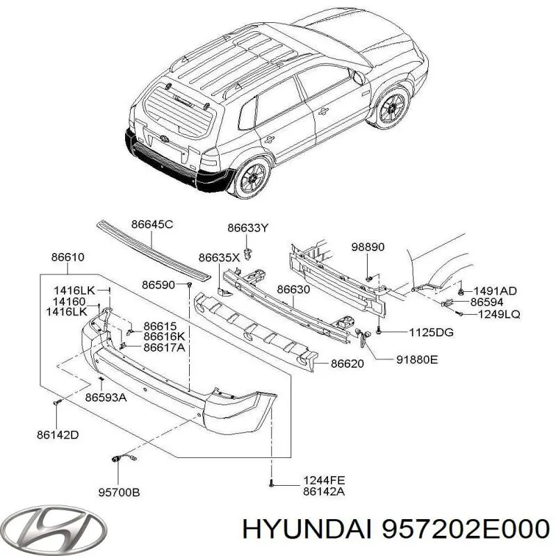 957202E000 Hyundai/Kia Czujnik parkowania tylny