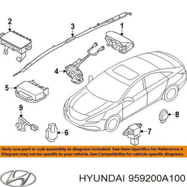 Do koszyka 959200A100 Hyundai/Kia Czujnik AIRBAG przedni