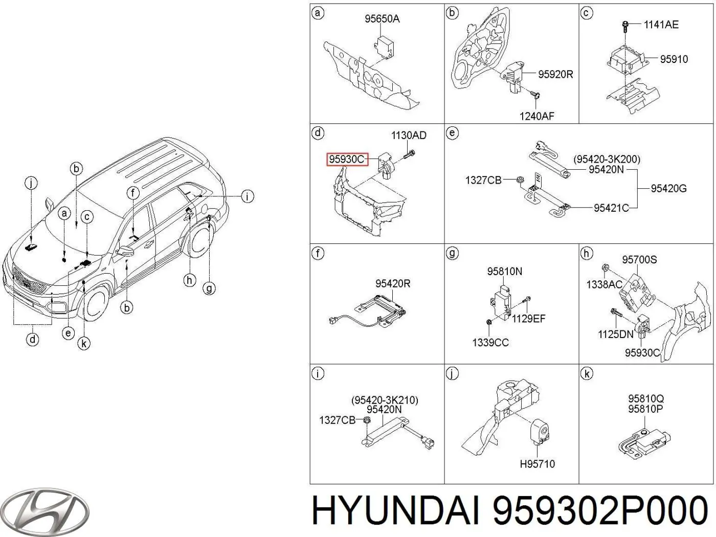 Czujnik AIRBAG przedni Hyundai/Kia 959302P000 cena, od 45,97 USD