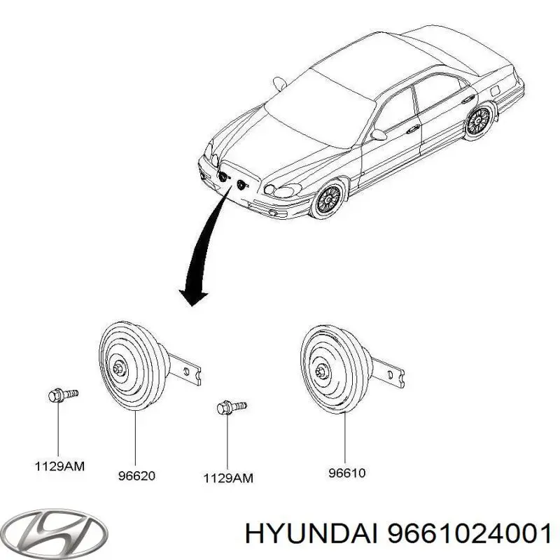 Sygnał dźwiękowy (klakson) Hyundai Galloper SUV (JK) (1997 - 2003) cena, od 61,50 USD