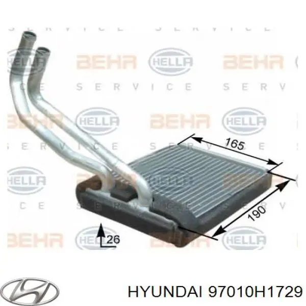Chłodnica nagrzewnicy (ogrzewacza) Hyundai/Kia 97010H1729 cena, od 70,07 USD