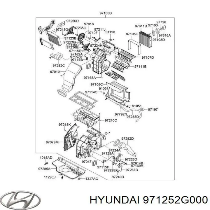Silniczek klapy nagrzewnicy Hyundai/Kia 971252G000 cena, od 20,95 USD