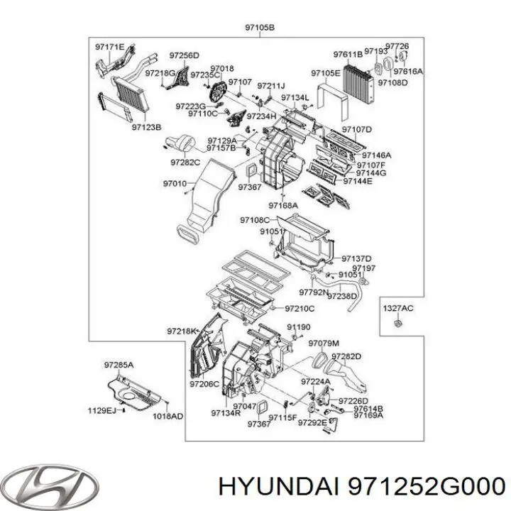 Do koszyka 971252G000 Hyundai/Kia Silniczek klapy nagrzewnicy