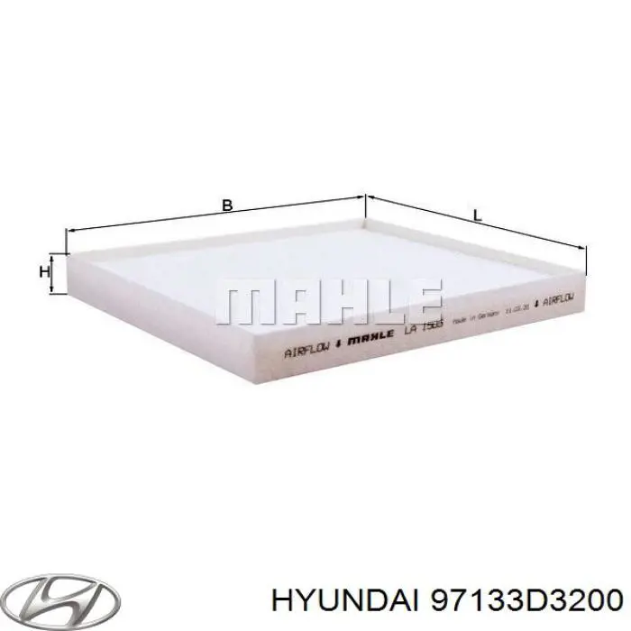 Filtr kabiny Hyundai/Kia 97133D3200 cena, od 8,33 USD