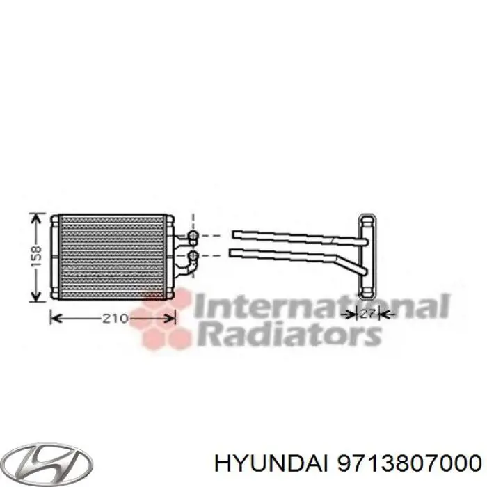 Chłodnica nagrzewnicy (ogrzewacza) Hyundai/Kia 9713807000 cena, od 68,38 USD
