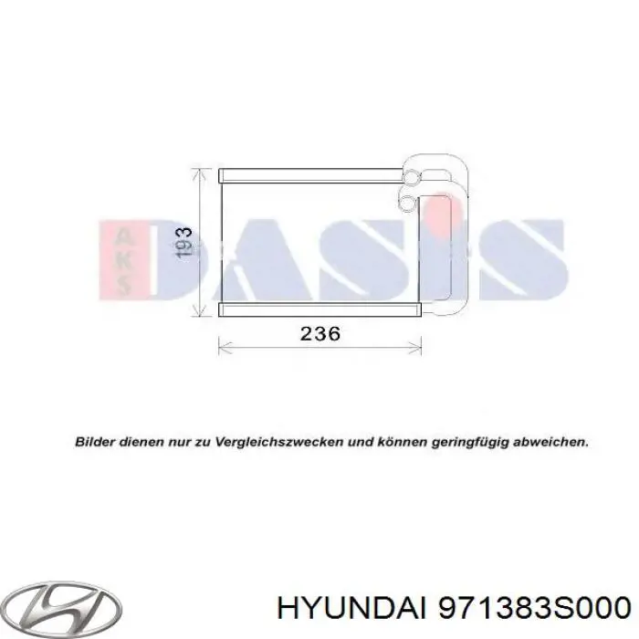 Do koszyka 971383S000 Hyundai/Kia Chłodnica nagrzewnicy (ogrzewacza)