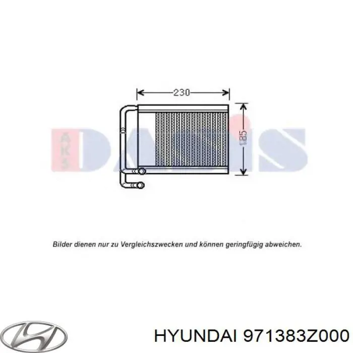 Chłodnica nagrzewnicy (ogrzewacza) Hyundai/Kia 971383Z000 cena, od 99,45 USD