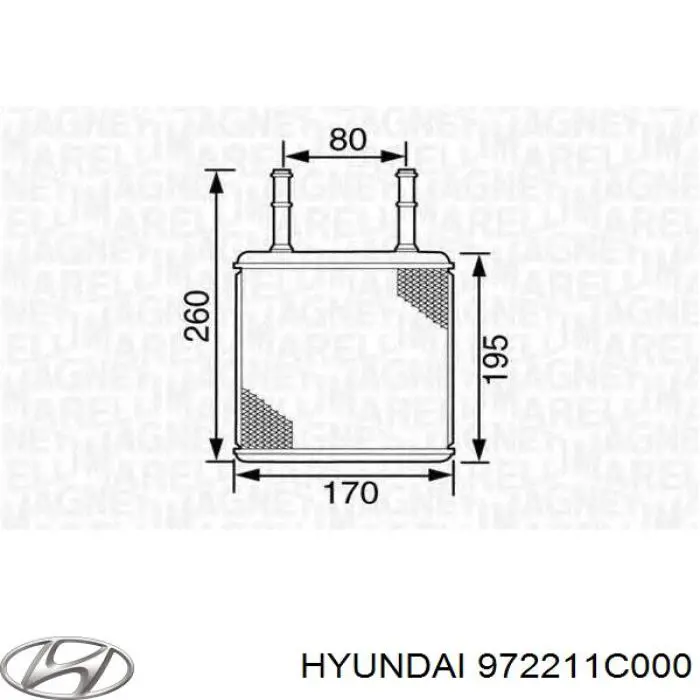 Do koszyka 972211C000 Hyundai/Kia Chłodnica nagrzewnicy (ogrzewacza)