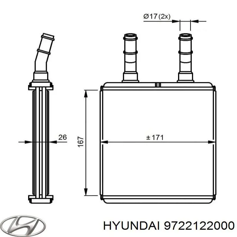 Do koszyka 9722122000 Hyundai/Kia Chłodnica nagrzewnicy (ogrzewacza)