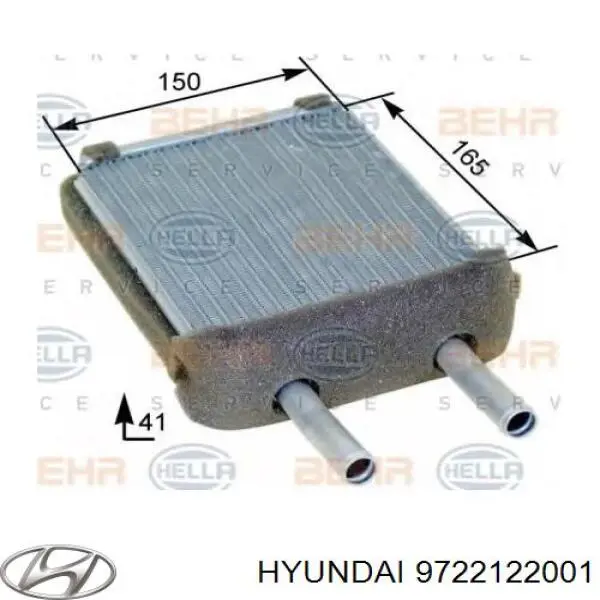 Do koszyka 9722122001 Hyundai/Kia Chłodnica nagrzewnicy (ogrzewacza)