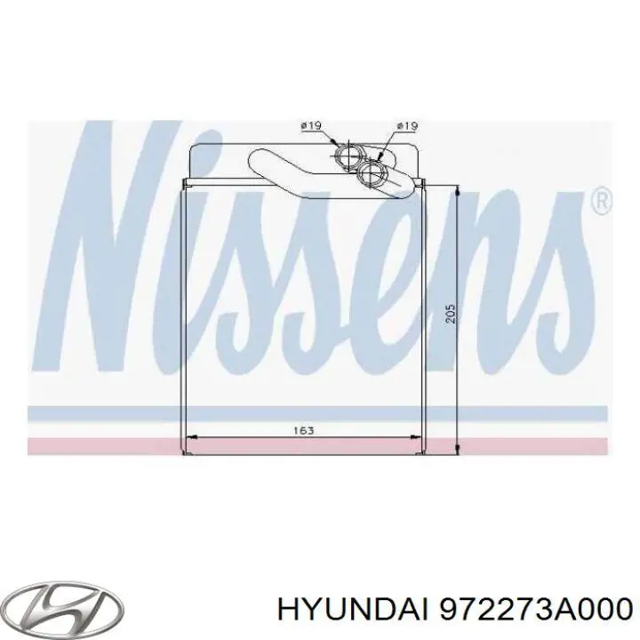 Chłodnica nagrzewnicy (ogrzewacza) Hyundai/Kia 972273A000 cena, od 84,36 USD