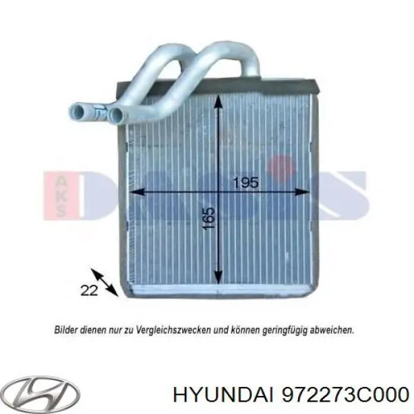 972273C000 Hyundai/Kia Chłodnica nagrzewnicy (ogrzewacza)