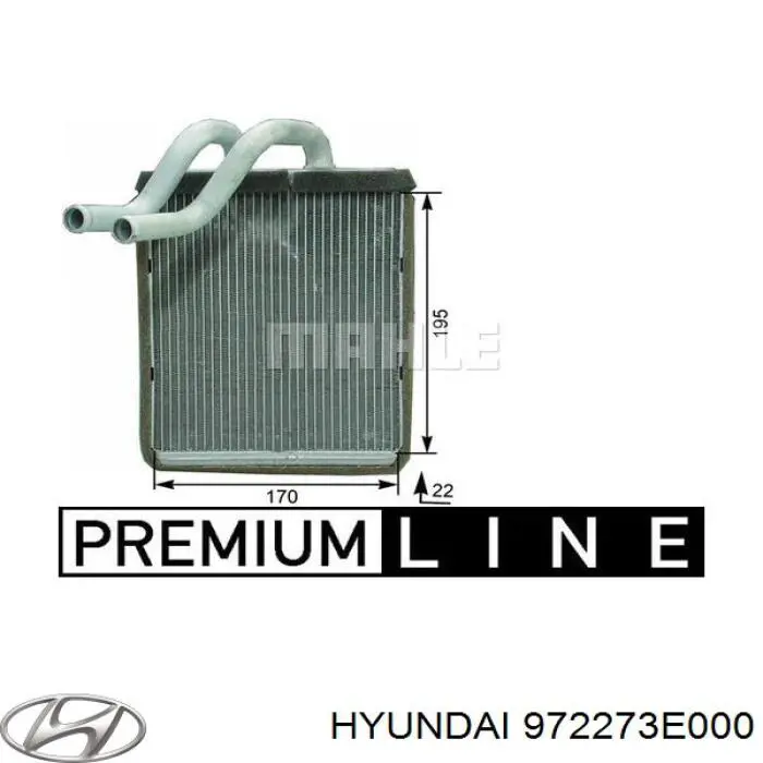 Chłodnica nagrzewnicy (ogrzewacza) Hyundai/Kia 972273E000 cena, od 59,59 USD