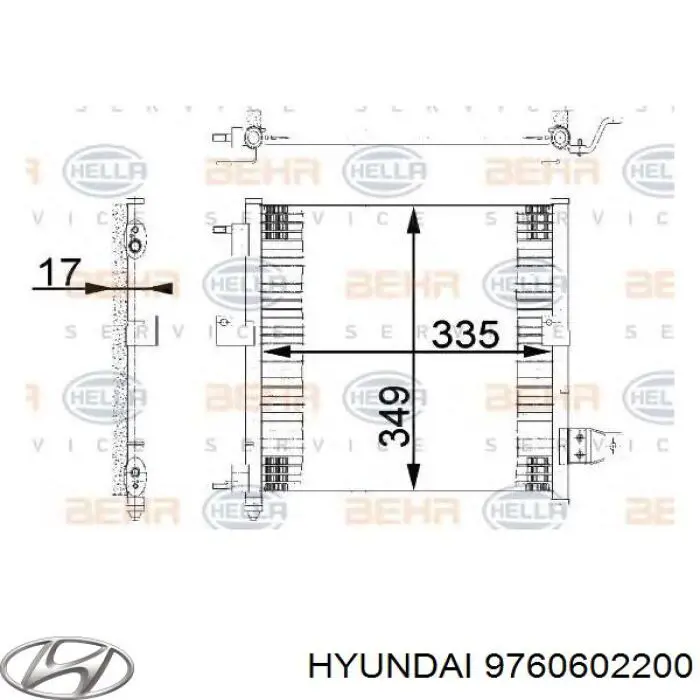 Do koszyka 9760602200 Hyundai/Kia Chłodnica klimatyzacji