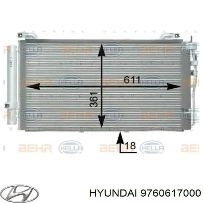 Do koszyka 9760617000 Hyundai/Kia Chłodnica klimatyzacji