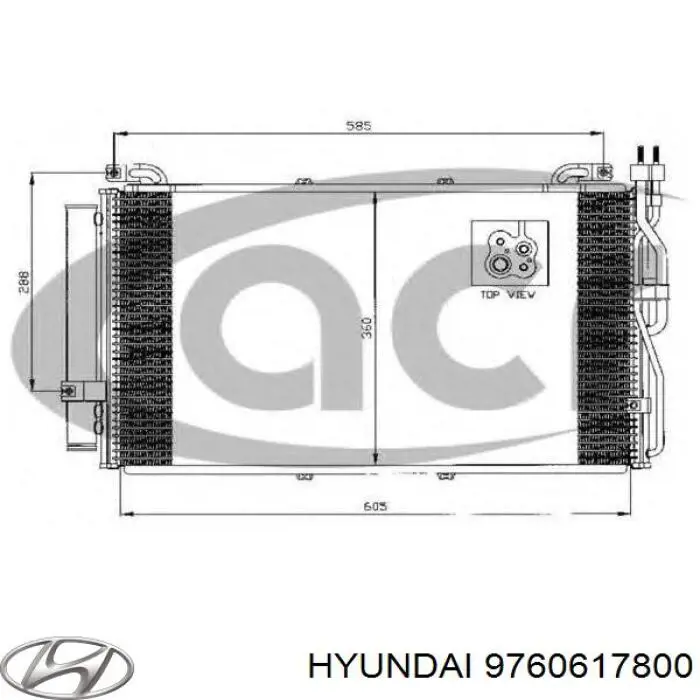 Chłodnica klimatyzacji Hyundai/Kia 9760617800 cena, od 81,72 USD