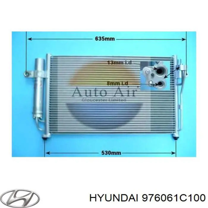 Chłodnica klimatyzacji Hyundai/Kia 976061C100 cena, od 71,51 USD