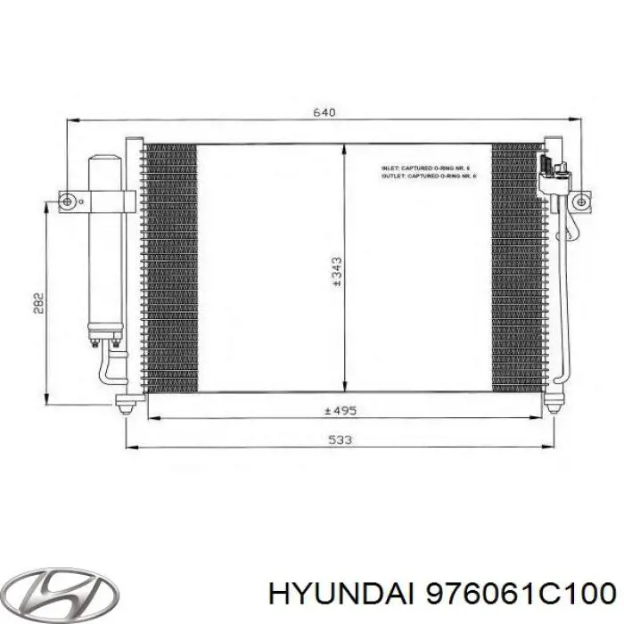 Do koszyka 976061C100 Hyundai/Kia Chłodnica klimatyzacji