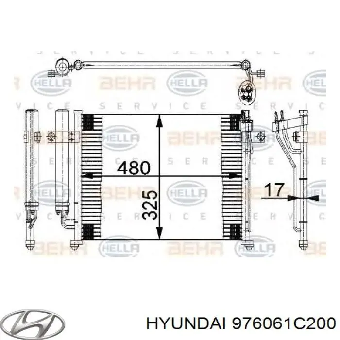 Chłodnica klimatyzacji Hyundai/Kia 976061C200 cena, od 83,02 USD
