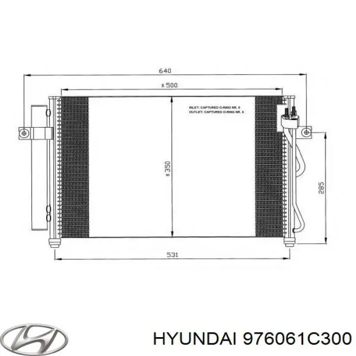 Do koszyka 976061C300 Hyundai/Kia Chłodnica klimatyzacji