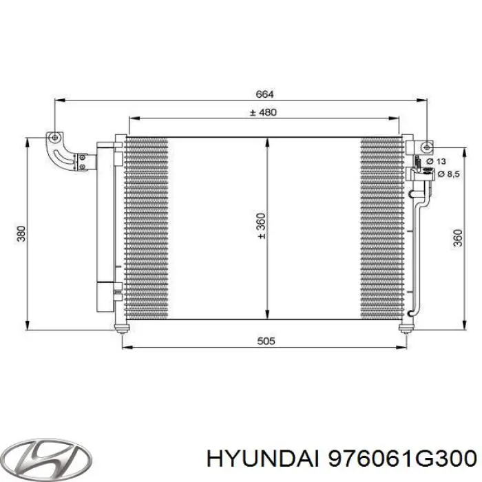 Do koszyka 976061G300 Hyundai/Kia Chłodnica klimatyzacji