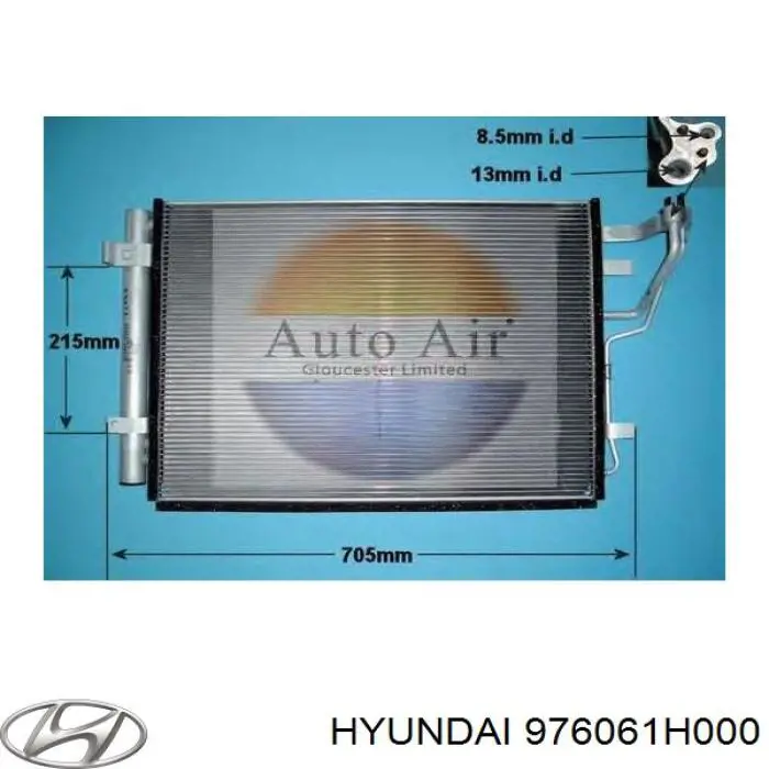 Chłodnica klimatyzacji Hyundai/Kia 976061H000 cena, od 102,41 USD