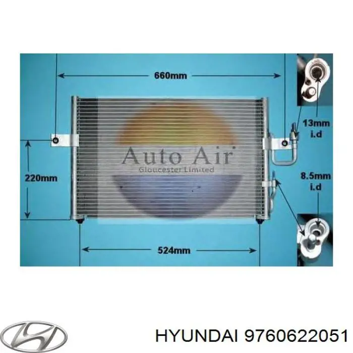 Do koszyka 9760622051 Hyundai/Kia Chłodnica klimatyzacji