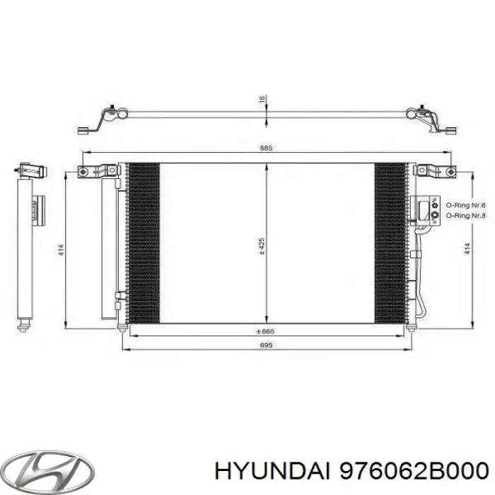 Chłodnica klimatyzacji Hyundai/Kia 976062B000 cena, od 95,34 USD