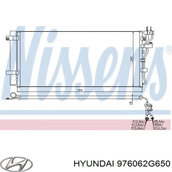 Chłodnica klimatyzacji Hyundai/Kia 976062G650 cena, od 118,81 USD