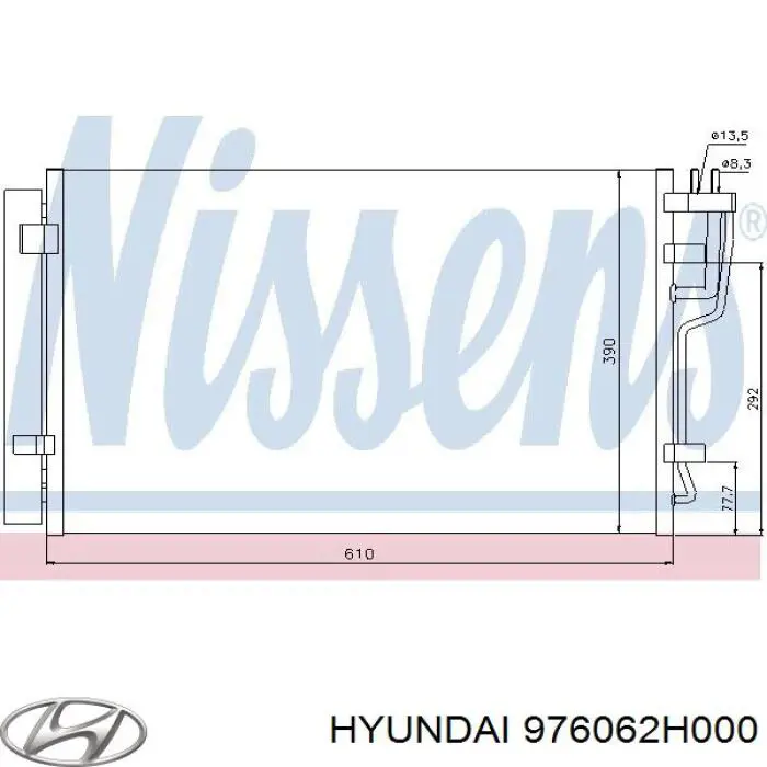 Do koszyka 976062H000 Hyundai/Kia Chłodnica klimatyzacji