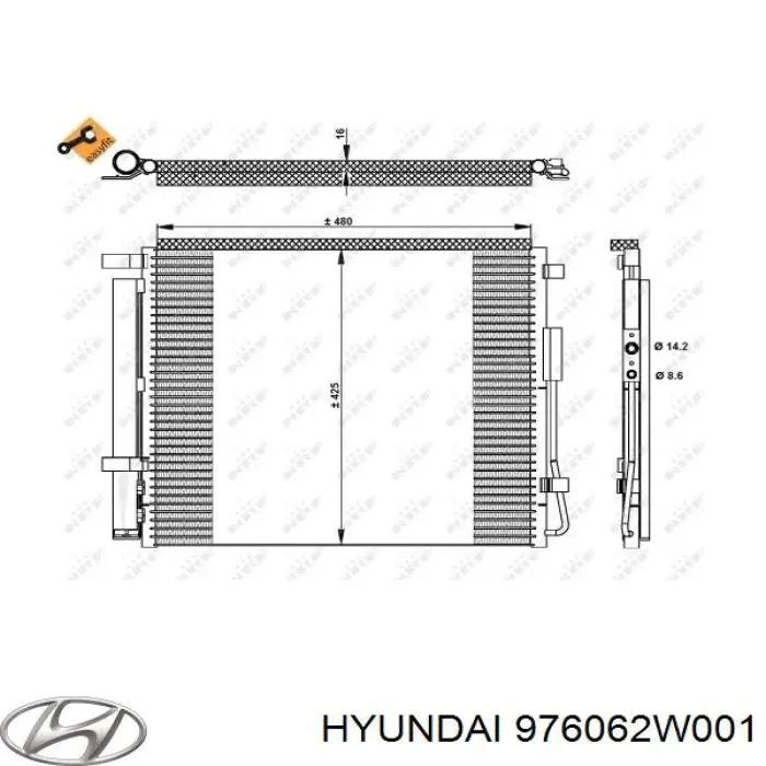 Chłodnica klimatyzacji Hyundai/Kia 976062W001 cena, od 116,04 USD