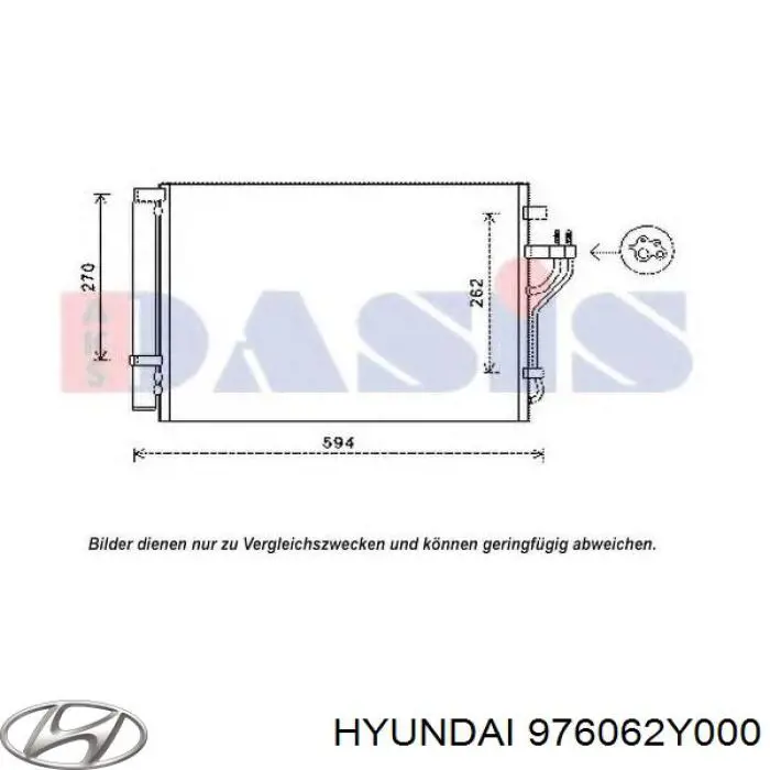 Chłodnica klimatyzacji Hyundai/Kia 976062Y000 cena, od 112,34 USD