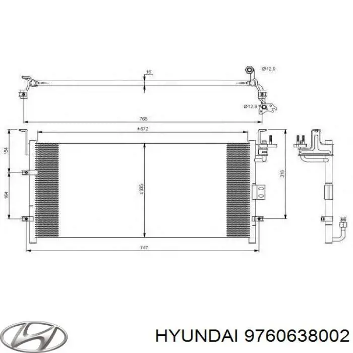 Chłodnica klimatyzacji Hyundai/Kia 9760638002 cena, od 71,51 USD