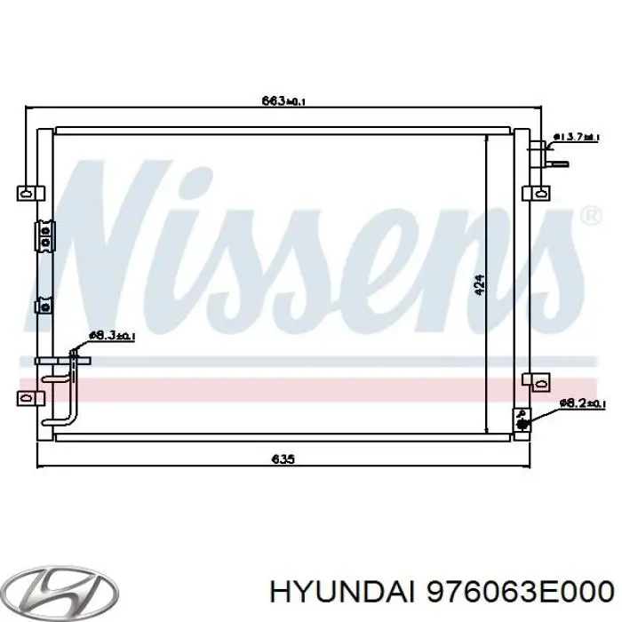 Chłodnica klimatyzacji Hyundai/Kia 976063E000 cena, od 87,94 USD