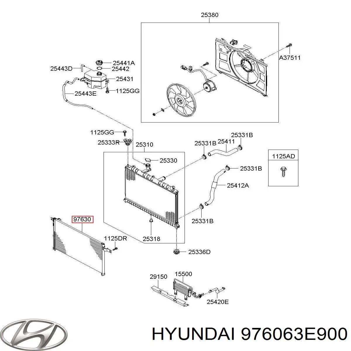 Chłodnica klimatyzacji Hyundai/Kia 976063E900 cena, od 152,45 USD