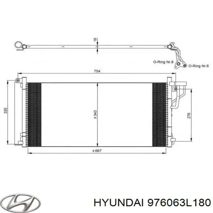 Chłodnica klimatyzacji Hyundai/Kia 976063L180 cena, od 139,18 USD