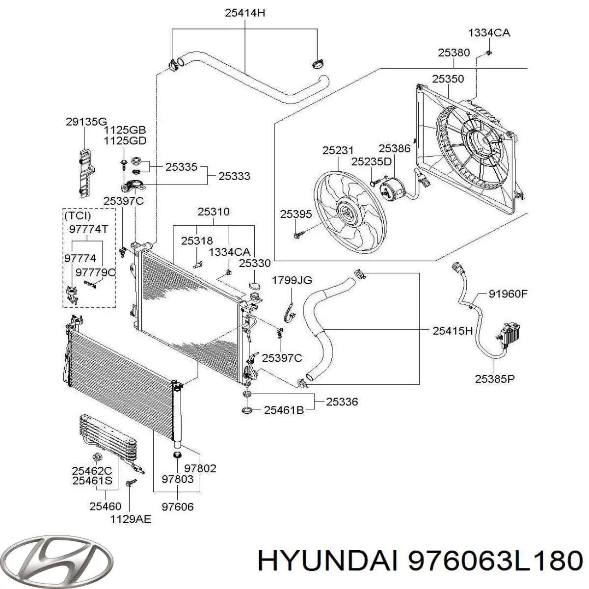 Chłodnica klimatyzacji Hyundai/Kia 976063L180