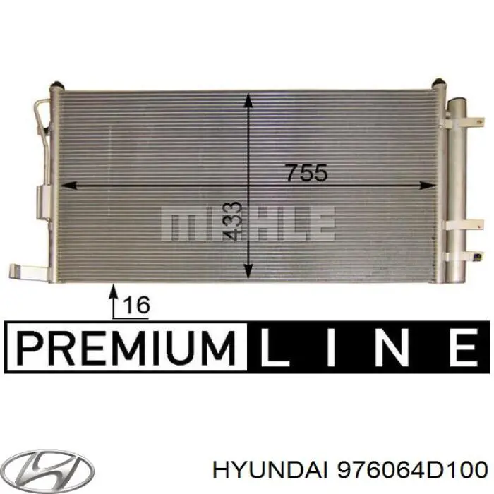 Chłodnica klimatyzacji Hyundai/Kia 976064D100 cena, od 98,75 USD