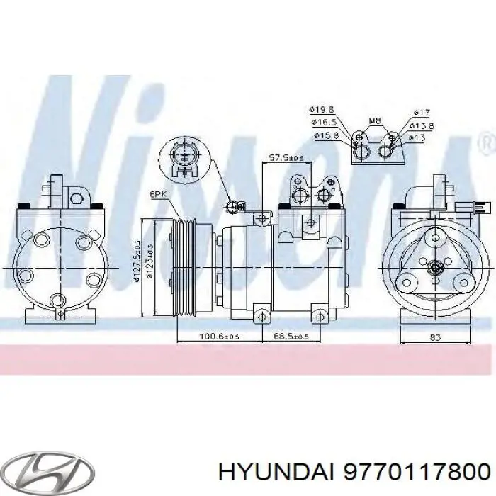 Sprężarka klimatyzacji Hyundai/Kia 9770117800 cena, od 129,53 USD